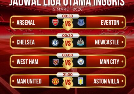Jadwal Pertandingan Premier League Tanggal 15 Maret 2026